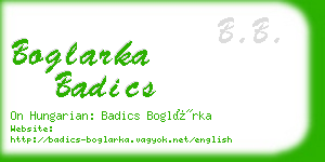 boglarka badics business card